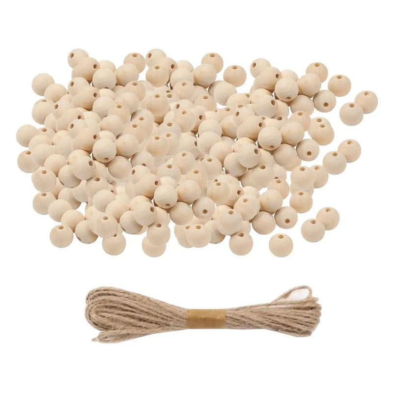 200pcs 20mm Wooden Ball Beads for DIY Bracelets Macrame