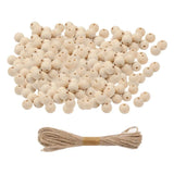 200pcs 20mm Wooden Ball Beads for DIY Bracelets Macrame
