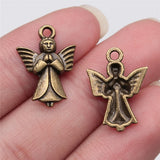 200pcs Angel Charm Pendant Antique Bronze 20x14mm DIY Jewelry Findings