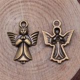 200pcs Angel Charm Pendant Antique Bronze 20x14mm DIY Jewelry Findings