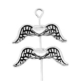 200pcs 20x7mm Angel Wings Heart Small Hole Spacer Beads DIY Jewelry Making