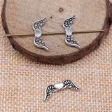 200pcs 20x7mm Angel Wings Heart Small Hole Spacer Beads DIY Jewelry Making