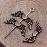 200pcs 20x7mm Angel Wings Heart Small Hole Spacer Beads DIY Jewelry Making