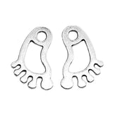 200pcs 22x14mm Foot Charms Antique Silver Pendant for Jewelry Making