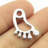 200pcs 22x14mm Foot Charms Antique Silver Pendant for Jewelry Making