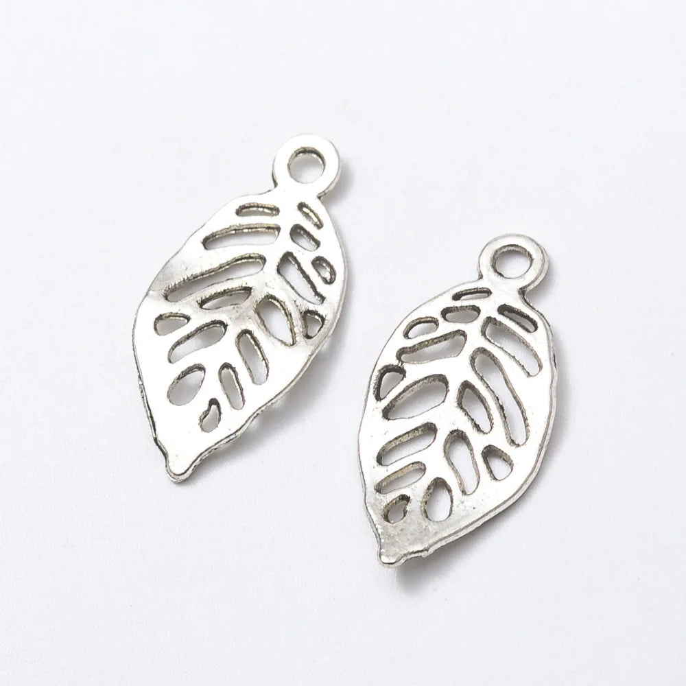 200pcs Antique Leaf Charms Vintage Pendants for DIY Jewelry Making
