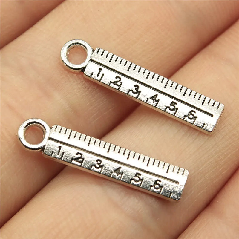 200pcs 24x5mm Ruler Pendant Charms School Supplies Jewelry Making