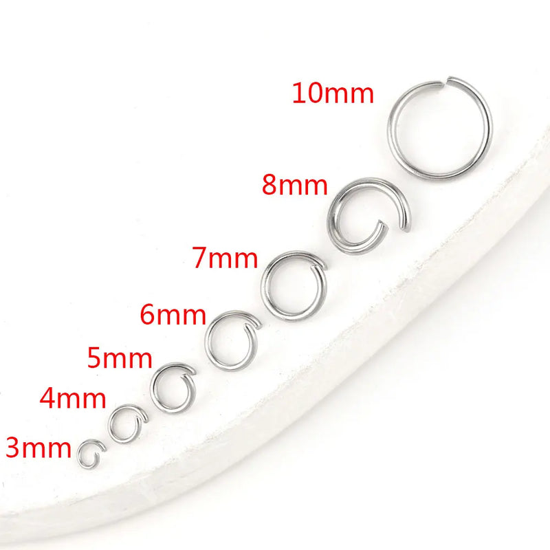 200pcs Stainless Steel Jump Rings for Jewelry Making 3-10mm