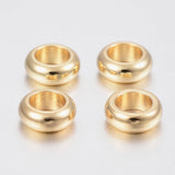 200pcs Golden Stainless Steel Rondelle Spacer Beads for DIY Jewelry Making