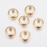 200pcs Golden Stainless Steel Rondelle Spacer Beads for DIY Jewelry Making