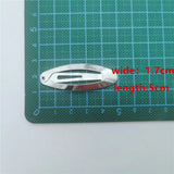 200/300pcs Oval BB Snap Barrettes Hairgrips 5cm/6cm Hair Clip Silver