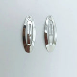 200/300pcs Oval BB Snap Barrettes Hairgrips 5cm/6cm Hair Clip Silver