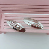 200/300pcs Oval BB Snap Barrettes Hairgrips 5cm/6cm Hair Clip Silver