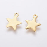 200pcs 304 Stainless Steel Mini Star Pendants for Jewelry 10x8x0.8mm