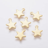 200pcs 304 Stainless Steel Mini Star Pendants for Jewelry 10x8x0.8mm
