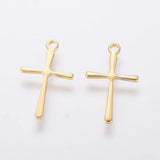 200pcs 304 Stainless Steel Cross Pendants for Jewelry Making DIY