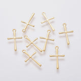 200pcs 304 Stainless Steel Cross Pendants for Jewelry Making DIY