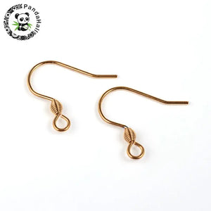 200pcs 304 Stainless Steel Earring Hook Findings 18x16x0.8mm
