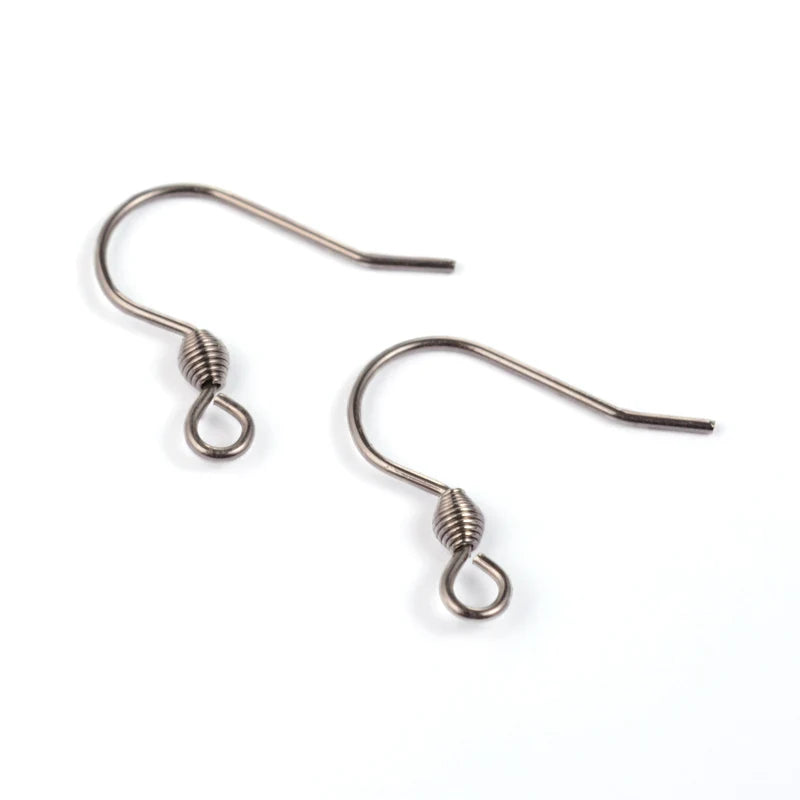 200pcs 304 Stainless Steel Earring Hook Findings 18x16x0.8mm