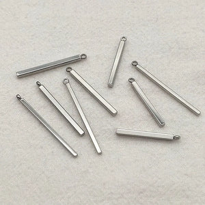 200pcs 304 Stainless Steel Pendant Cuboid Shape Charm Necklace Earrings