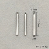 200pcs 304 Stainless Steel Pendant Cuboid Shape Charm Necklace Earrings