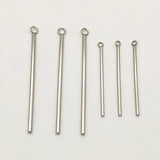 200pcs 304 Stainless Steel Pendant Long Column Shape Charm Necklace Earrings DIY