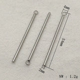 200pcs 304 Stainless Steel Pendant Long Column Shape Charm Necklace Earrings DIY
