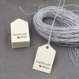 200pcs Gift Tags with Rope Blank Wedding/Party Paper Cards Jewelry Tags