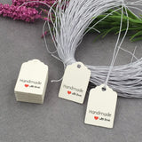 200pcs Gift Tags with Rope Blank Wedding/Party Paper Cards Jewelry Tags