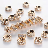 200pcs Brass Rhinestone Spacer Beads - 4 5 6 8mm
