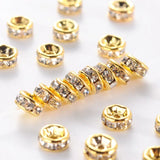 200pcs Brass Rhinestone Spacer Beads - 4 5 6 8mm