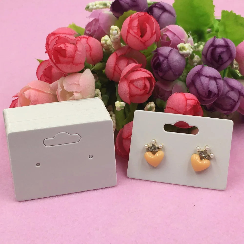 200pcs Earring Cards 5x3.5cm Paper Jewelry Display Vintage Classic Packaging