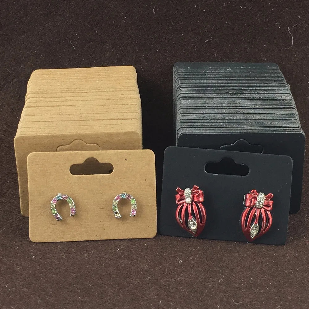 200pcs Earring Cards 5x3.5cm Paper Jewelry Display Vintage Classic Packaging