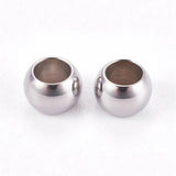 200pcs 5x3mm Stainless Steel Spacer Beads for Jewelry Making DIY