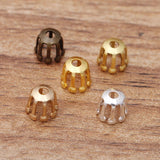 200pcs Metal Brass Filigree Stamen Flower Charms Bead Caps - DIY Jewelry Making