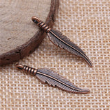 200pcs 6x31mm Zinc Alloy Feathers Charm DIY Jewelry Findings