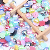 200pcs Hearts Pearl Loose Bead DIY Craft Supplies Clothes Decor Nail Phone Patch