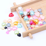 200pcs Hearts Pearl Loose Bead DIY Craft Supplies Clothes Decor Nail Phone Patch