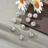 200pcs 8mm Brass Crystal Rhinestone Beads Round Spacer Beads for DIY Jewelry