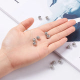 200pcs 8mm Brass Crystal Rhinestone Beads Round Spacer Beads for DIY Jewelry