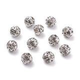 200pcs 8mm Brass Crystal Rhinestone Beads Round Spacer Beads for DIY Jewelry