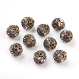 200pcs 8mm Brass Crystal Rhinestone Beads Round Spacer Beads for DIY Jewelry