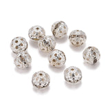 200pcs 8mm Brass Crystal Rhinestone Beads Round Spacer Beads for DIY Jewelry