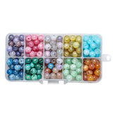 200pcs 8mm Crackle Glass Beads Round Crystal for DIY Jewelry Making