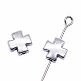 200pcs Antique Silver Cross Beads 8x8mm DIY Jewelry Findings