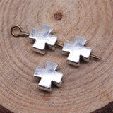 200pcs Antique Silver Cross Beads 8x8mm DIY Jewelry Findings