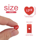 200pcs Red Heart Polymer Clay Beads LOVE Spacer Loose Beads