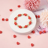 200pcs Red Heart Polymer Clay Beads LOVE Spacer Loose Beads