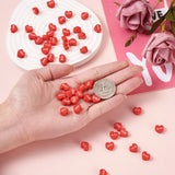 200pcs Red Heart Polymer Clay Beads LOVE Spacer Loose Beads