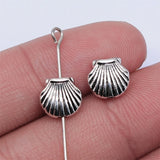 200pcs Antique Silver Shell Beads 9x8mm for Jewelry Making